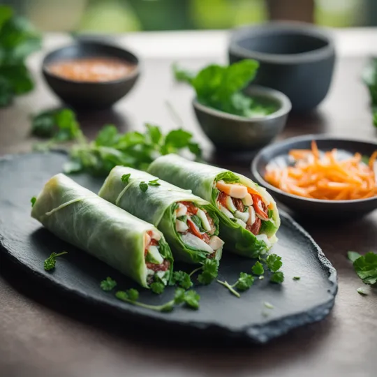 Spicy Thai Mango Cucumber Rolls