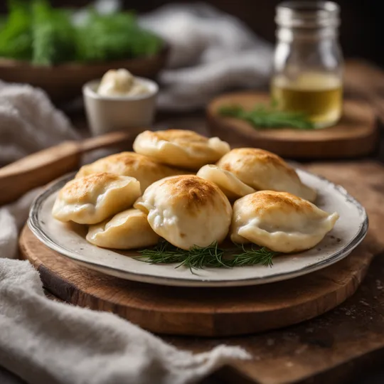 Zesty Pierogi with Sour Cream Dill Dip