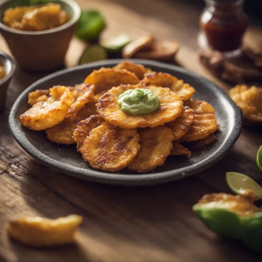Cuban Tostones con Mojo de Ajo