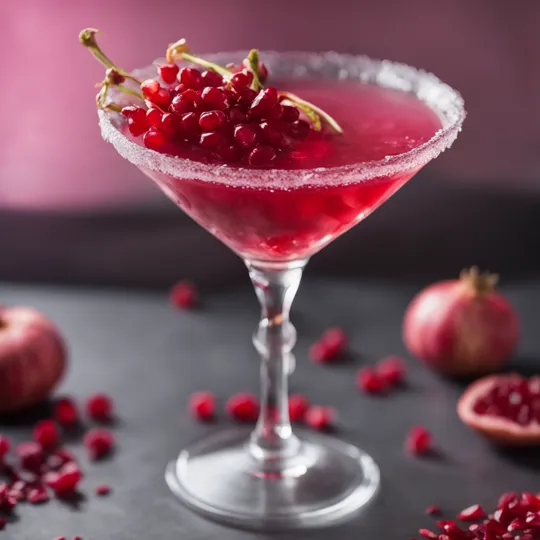 Afghan Rosewater Pomegranate Martini