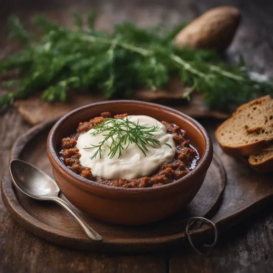 Solyanka Stewed Beef with Rye Bread