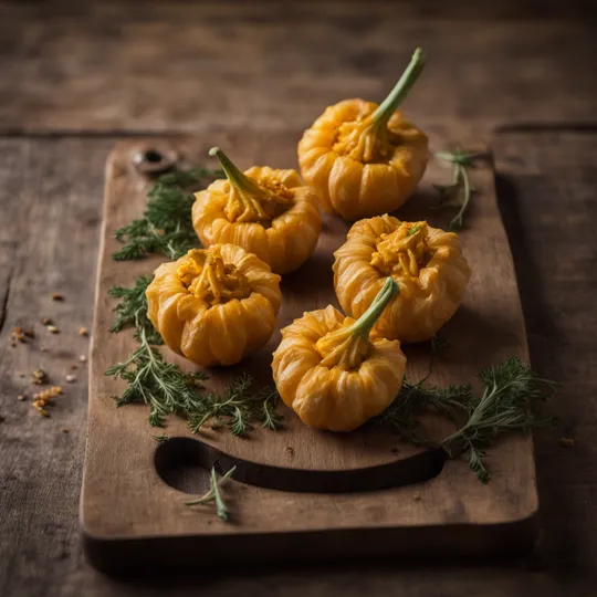 Cholen-Stuffed Squash Blossoms