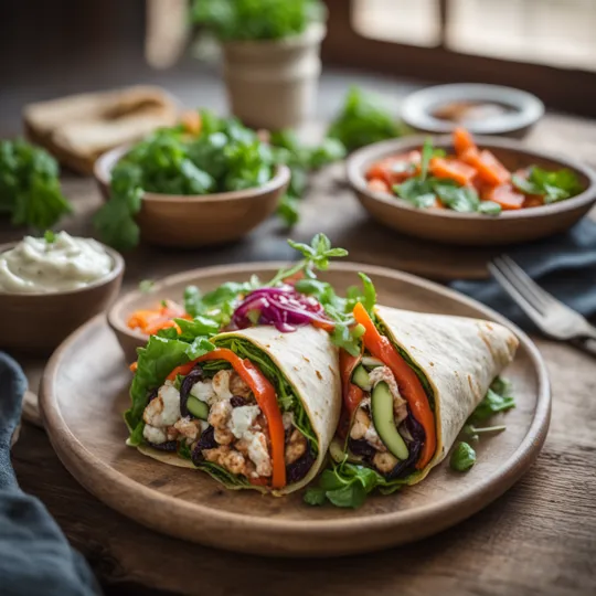 Colorful Mediterranean Veggie Wraps