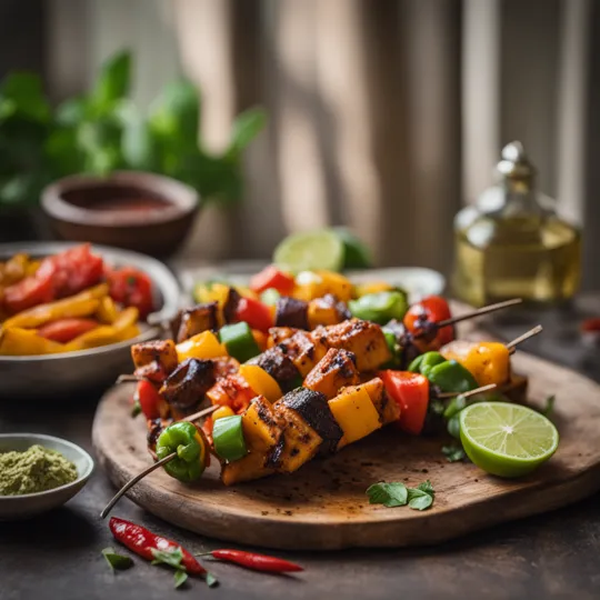 Spicy Paneer Tikka Skewers