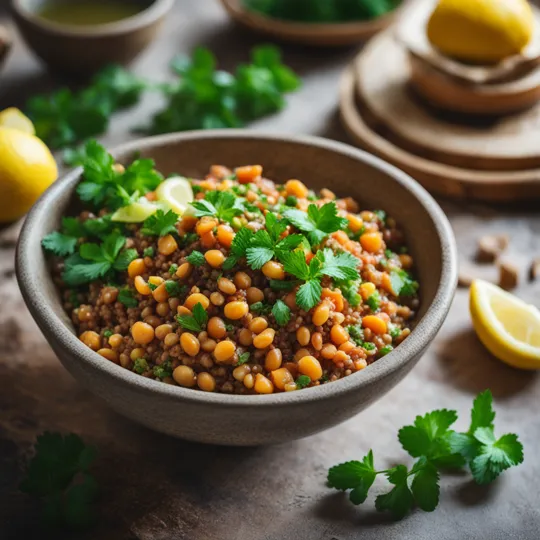 Refreshing Lebanese Lentil and Bulgur Salad