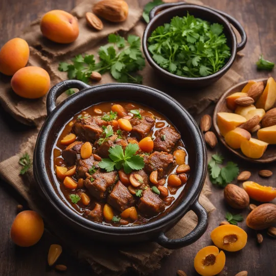 Lamb Tagine with Apricots and Almonds