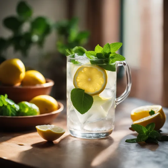 Refrescante Agua de Limón con Hierbabuena
