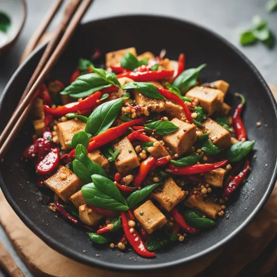 Spicy Thai Basil Tofu Stir-Fry