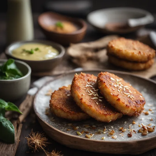 Taro Cakes with Coconut-Lime Sauce