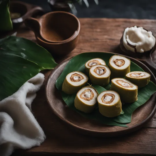 Taro Leaf Rolls with Coconut Cream