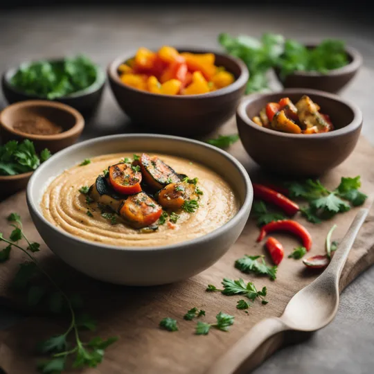 Warm Israeli Hummus with Charred Vegetables