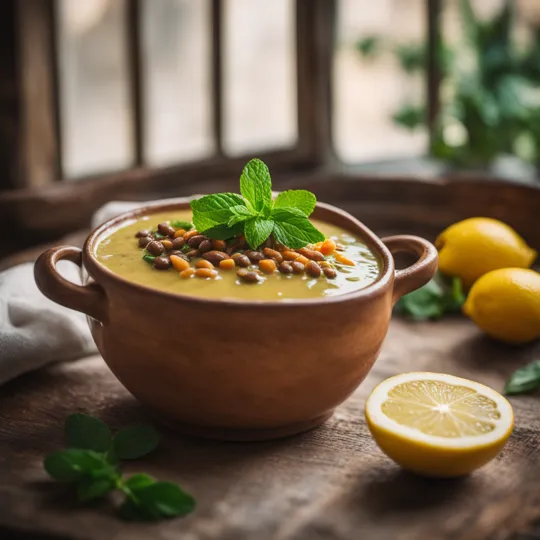 Lentil Soup with Lemon and Mint