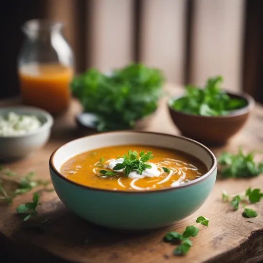 Lentil & Spinach Soup with Lemon Yogurt Drizzle